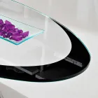 Salontafel met glazen blad met zeefdruk gemaakt in Italië - Campari Viadurini