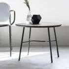 Salontafel met rond massief houten blad Made in Italy - Makino Viadurini