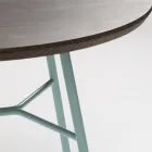 Salontafel met rond massief houten blad Made in Italy - Makino Viadurini