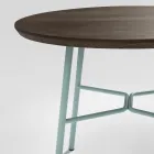 Salontafel met rond massief houten blad Made in Italy - Makino Viadurini