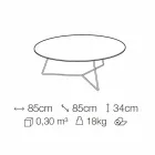 Salontafel met rond marmeren blad en metalen onderstel Made in Italy - Gin Viadurini