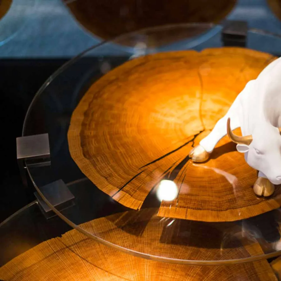 Salontafel in hout en staal met metalen poten Made in Italy - Damascus Viadurini