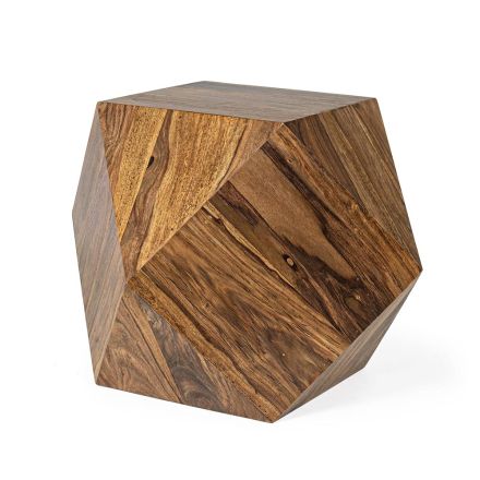 Salontafel in Sheesham Wood Design Polygonal Homemotion - Torrice Viadurini