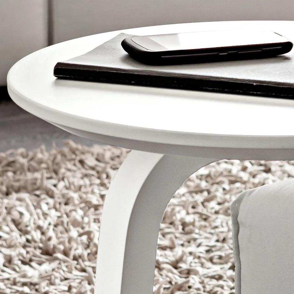 Gelakte MDF salontafel met massief houten frame Made in Italy - Tobiko Viadurini