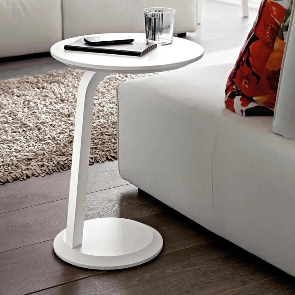 Gelakte MDF salontafel met massief houten frame Made in Italy - Tobiko Viadurini