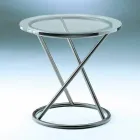 Salontafel van gehard glas met stalen onderstel Made in Italy - Pegaso Viadurini