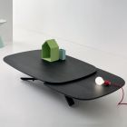 Converteerbare uitschuifbare salontafel in metaal en keramiek - Gioacco Viadurini