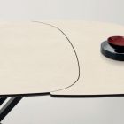 Converteerbare uitschuifbare salontafel in metaal en keramiek - Gioacco Viadurini