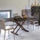 Transformeerbare salontafel in metaal en hout Made in Italy - Veneris Viadurini
