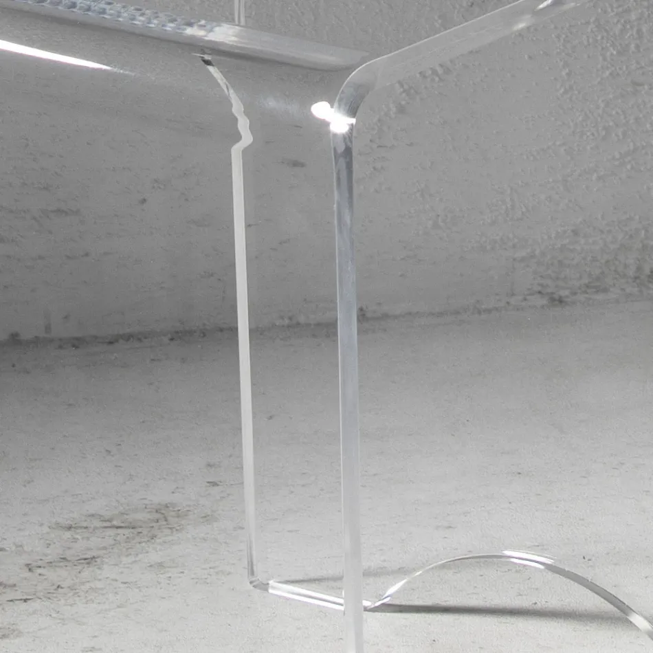 Salontafel Kruk Kristal Transparant Acryl Minimal Italiaans - Plarco Viadurini