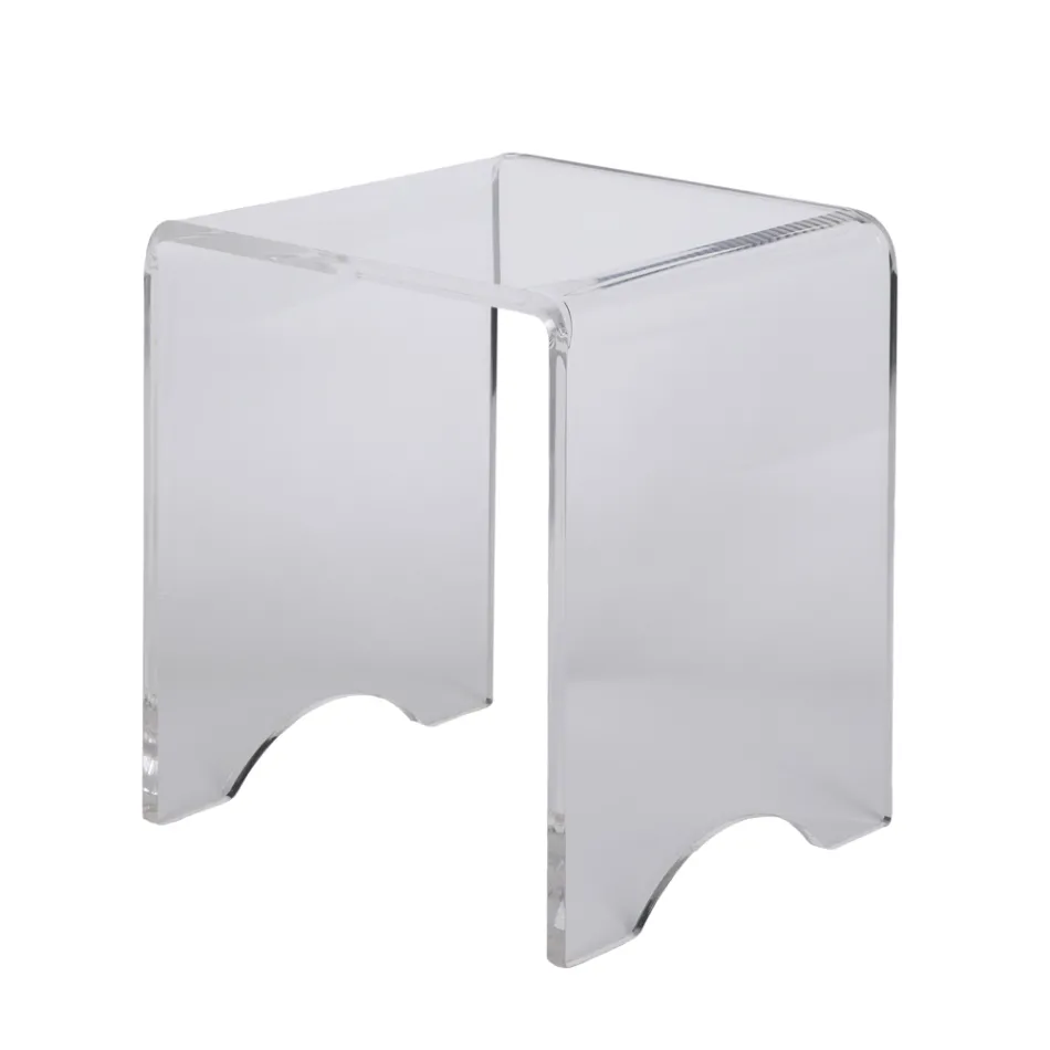 Salontafel Kruk Kristal Transparant Acryl Minimal Italiaans - Plarco Viadurini