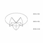 Woonkamer salontafel met transparante glazen bloem en zuur onderstel 3 maten - Fiorella Viadurini