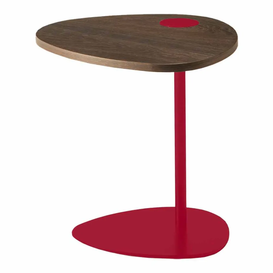 Woonkamer salontafel in metaal en houten blad, luxe design - Yassine Viadurini