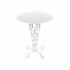 witte ronde tafel 50cm diameter modern design Janis, made in Italy Viadurini