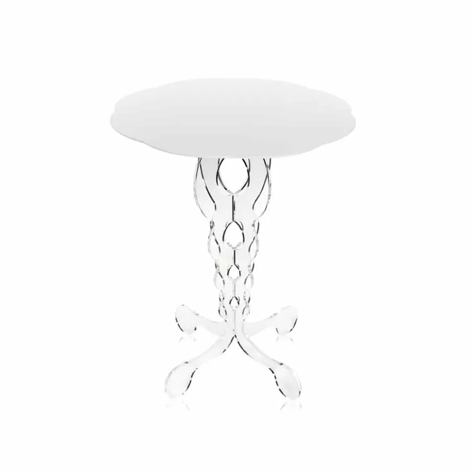 witte ronde tafel 50cm diameter modern design Janis, made in Italy Viadurini