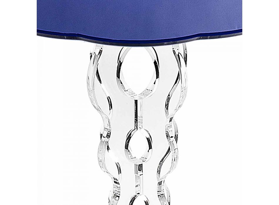 Blauwe ronde tafel diameter 36 cm Janis modern design, made in Italy