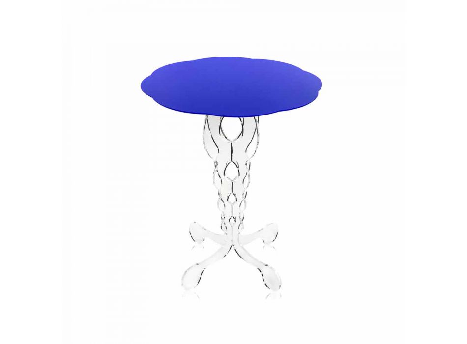 Blauwe ronde tafel diameter 50 cm Janis modern design, made in Italy