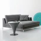 Ronde salontafel Bootvorm in metaal en geëtst glas - Boarding Viadurini