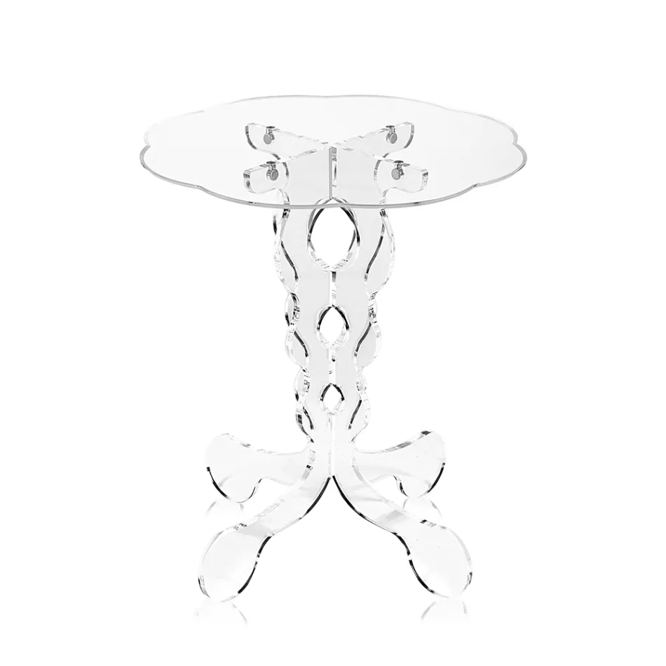 Ronde salontafel in transparant plexiglas 2 afmetingen - fosfor Viadurini