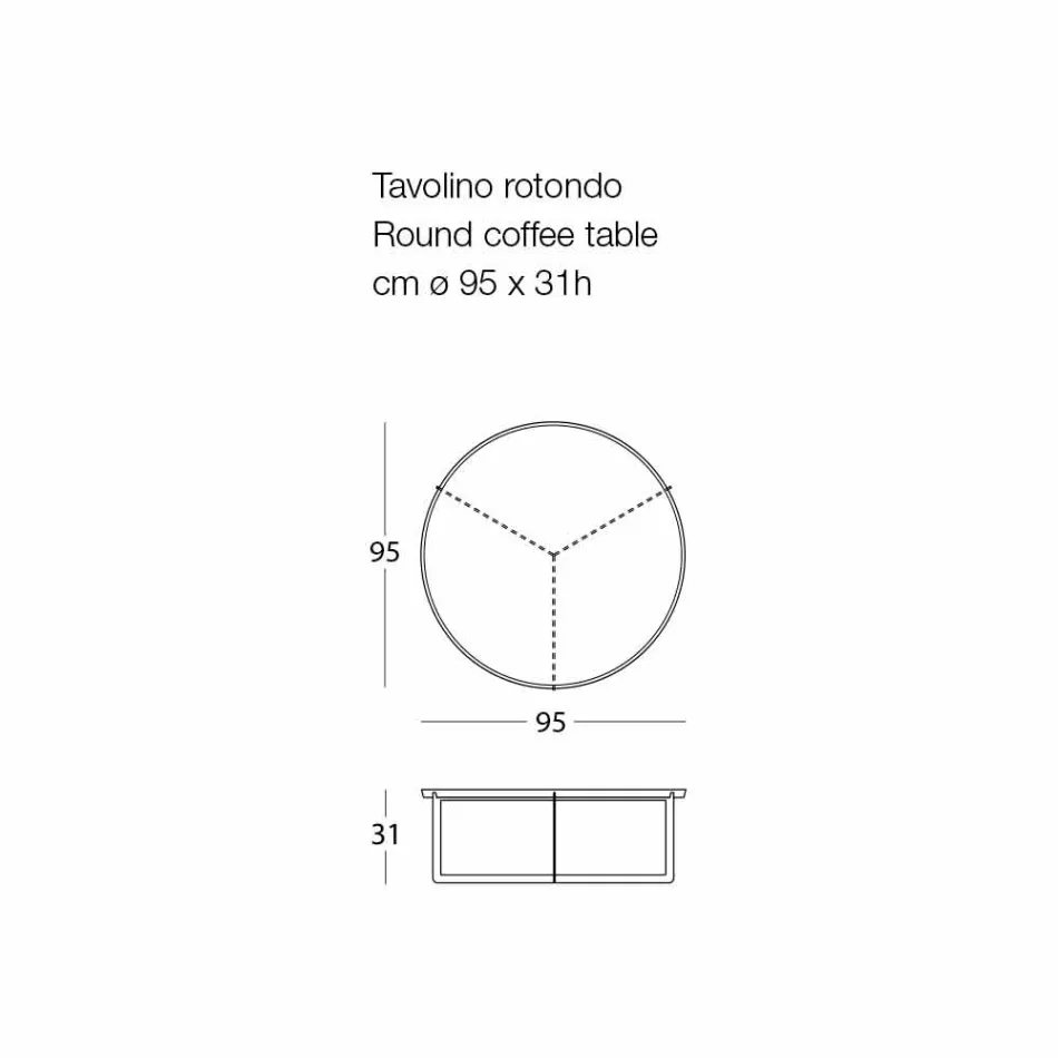 Ronde salontafel voor buitenwoonkamer in metaal van verschillende kleuren - Stephane Viadurini