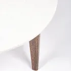 Ronde salontafel voor woonkamer in marmer en mangohout - Desiderio Viadurini