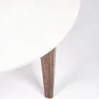 Ronde salontafel voor woonkamer in marmer en mangohout - Desiderio Viadurini