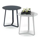 Ronde salontafel voor buiten in aluminium met epoxypoedercoating - Mitch Viadurini