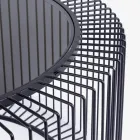 Ronde salontafel in gelakt staal en gehard glas - Apuleio Viadurini