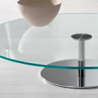 Ronde salontafel in extra helder glas - Giovannino Viadurini