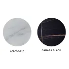 Ronde salontafel in de woonkamer in luxe metaal en glas met marmereffect - Magali Viadurini