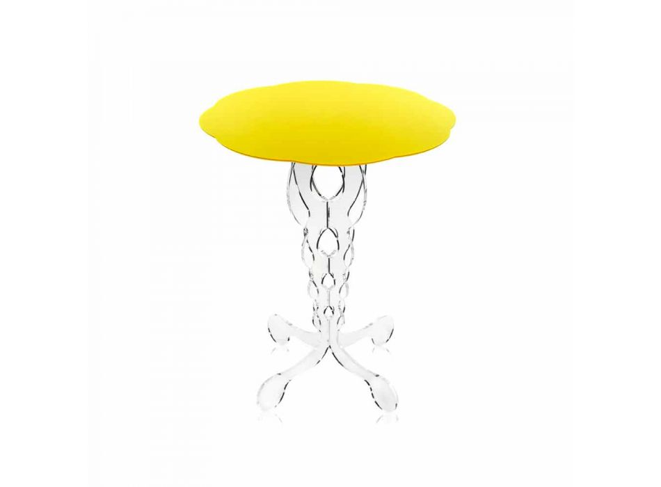 Salontafel ronde gele 50cm diameter modern design Janis, made in Italy Viadurini