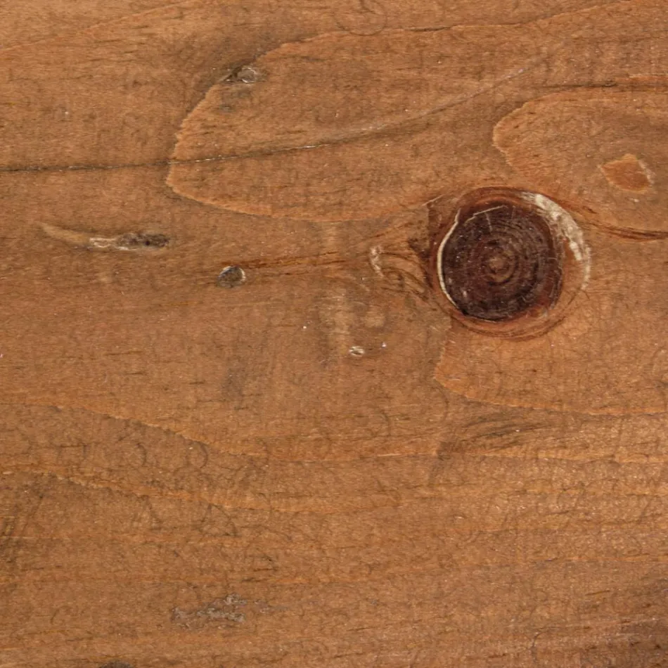 Ronde salontafel in wit of grijs gerecycled hout en staal - Genoveffa Viadurini