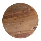 Ronde salontafel in wit of grijs gerecycled hout en staal - Genoveffa Viadurini