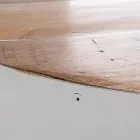 Ronde salontafel in wit of grijs gerecycled hout en staal - Genoveffa Viadurini