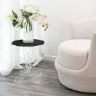 Ronde zwarte salontafel diameter 36 cm modern design Janis, made in Italy Viadurini