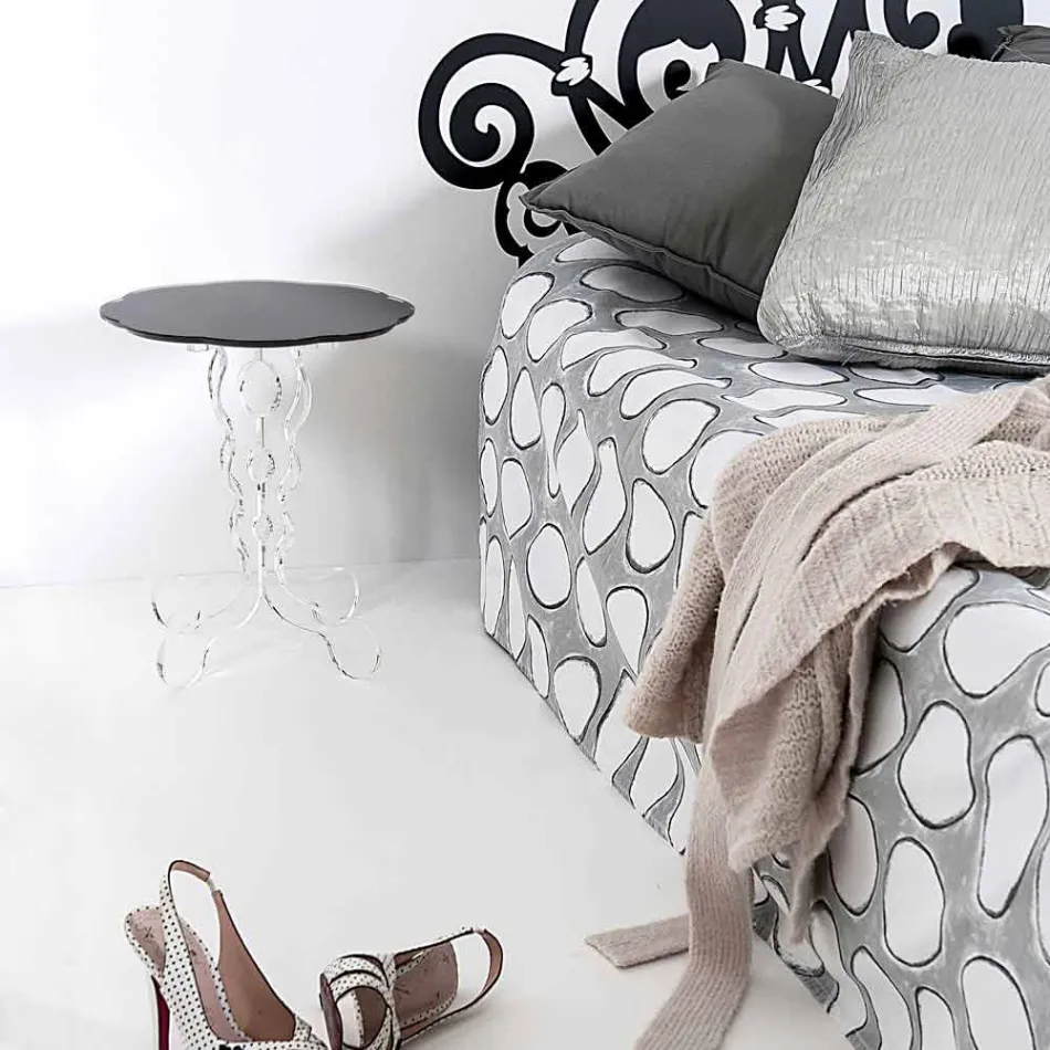 Salontafel ronde zwarte diameter 36 cm Janis modern design, made in Italy Viadurini