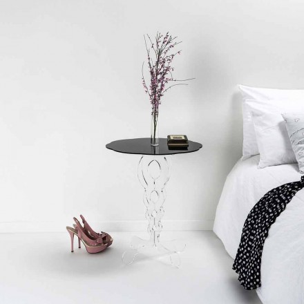 Salontafel ronde zwarte een diameter van 50 cm Janis modern design, made in Italy Viadurini