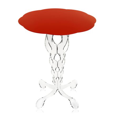 rode ronde tafel diameter 36 cm Janis modern design, made in Italy Viadurini