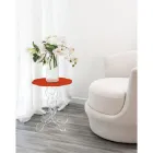 Ronde rode salontafel diameter 50 cm Janis modern design, made in Italy Viadurini