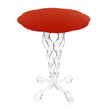 rode ronde tafel diameter 50 cm Janis modern design, made in Italy Viadurini