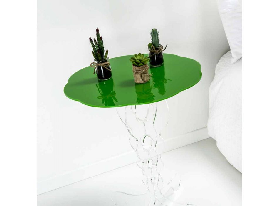 Groene ronde tafel diameter 50 cm Janis modern design, made in Italy Viadurini