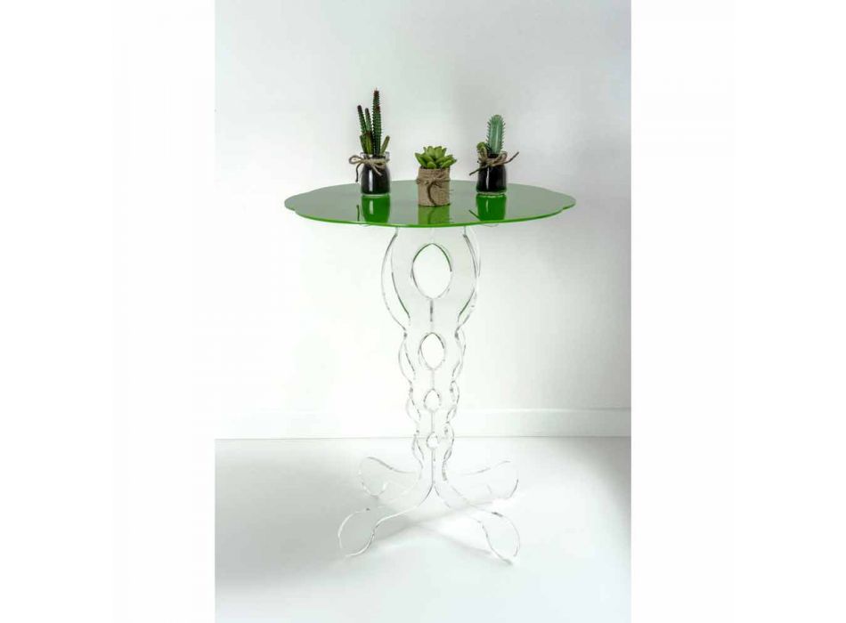 Groene ronde tafel diameter 50 cm Janis modern design, made in Italy Viadurini
