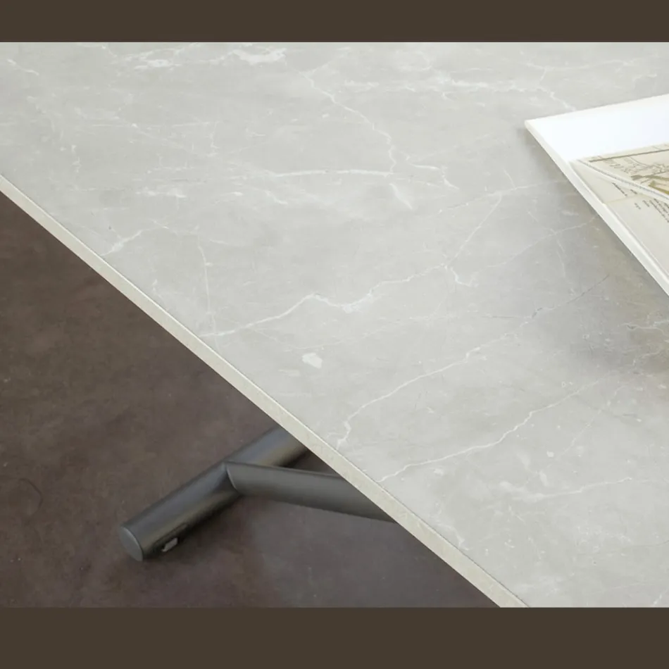 Transformeerbare salontafel met verstelbare hoogte tot 82 cm Made in Italy - Wiel Viadurini