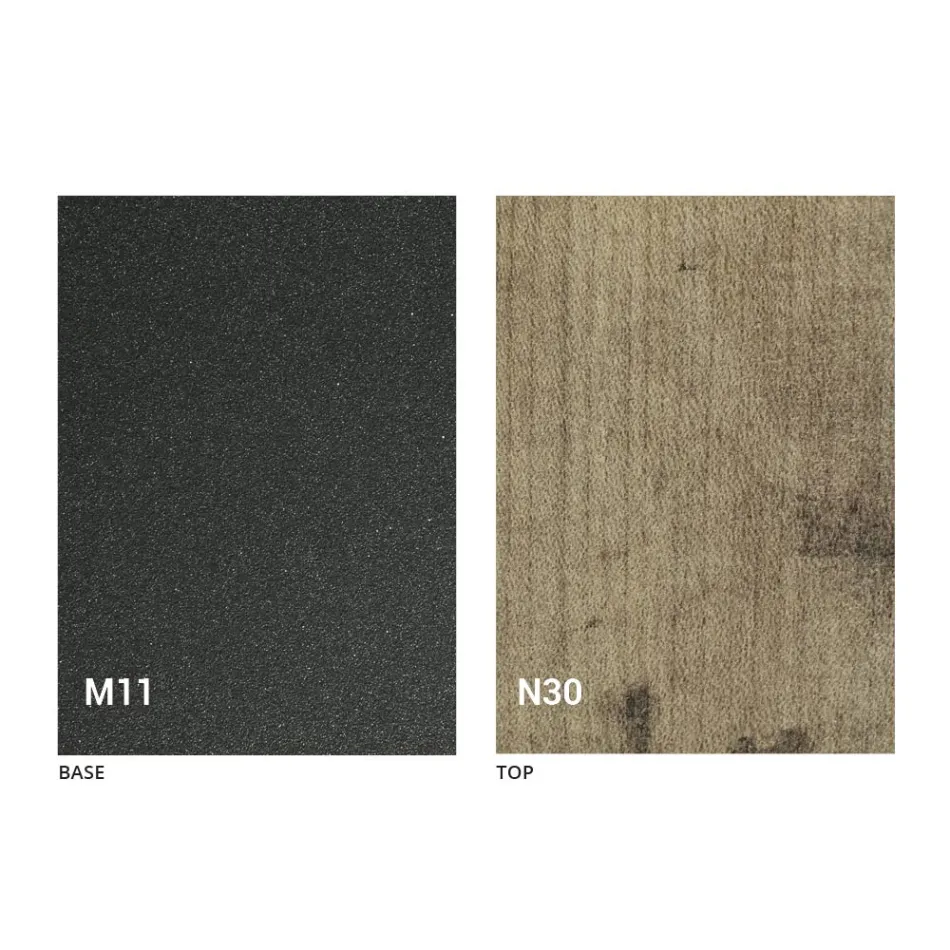 Transformeerbare salontafel met houten blad en metalen voet Made in Italy - Peach Viadurini