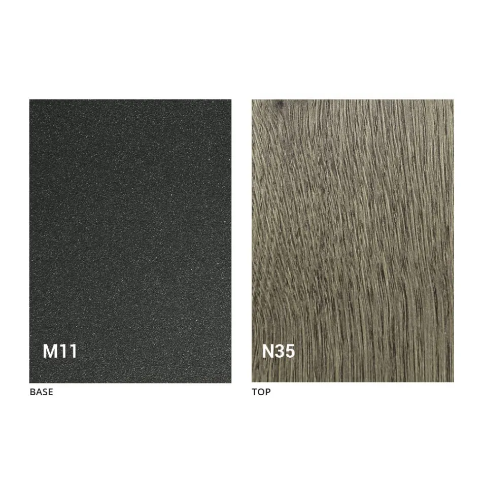 Transformeerbare salontafel met houten blad en metalen voet Made in Italy - Peach Viadurini