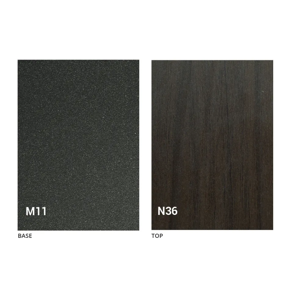 Transformeerbare salontafel met houten blad en metalen voet Made in Italy - Peach Viadurini