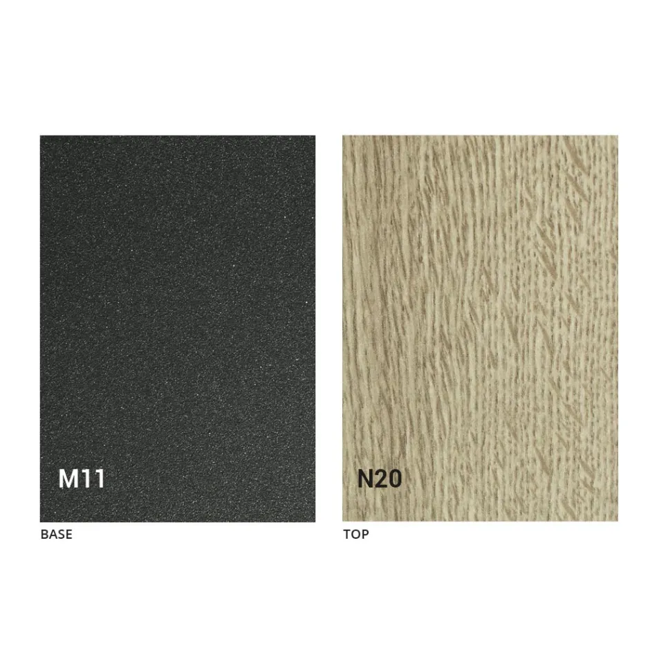 Transformeerbare salontafel met houten blad en metalen voet Made in Italy - Peach Viadurini