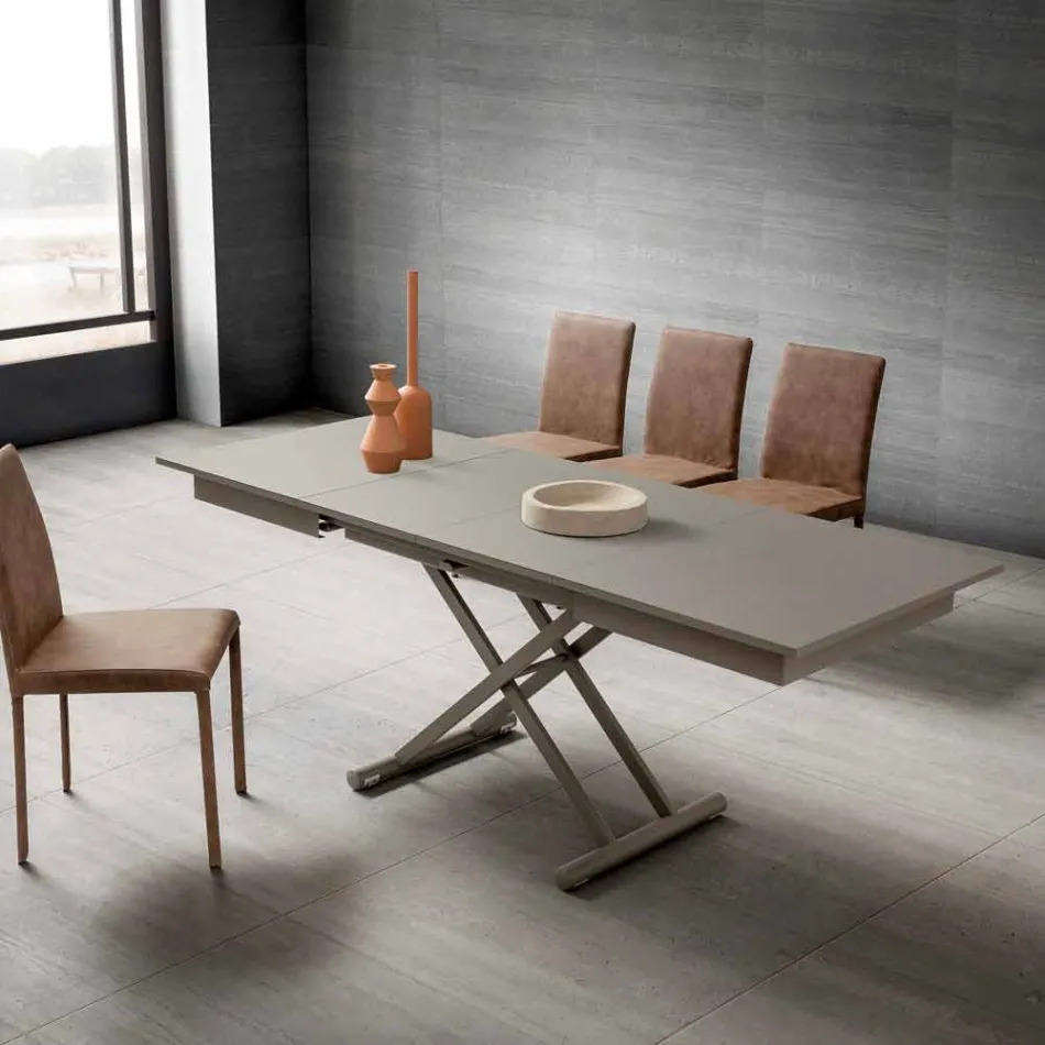 Transformeerbare salontafel in Fenix en metaal Made in Italy - Chiano Viadurini