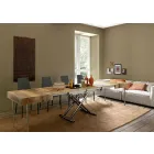 Transformeerbare design salontafel in hout en zwart metaal Made in Italy - Niverio Viadurini