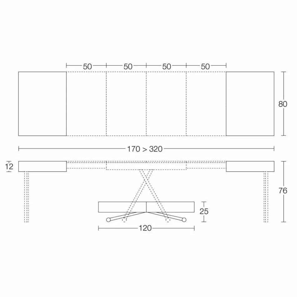 Transformeerbare design salontafel in hout en zwart metaal Made in Italy - Niverio Viadurini